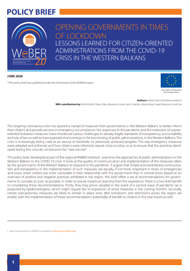 governments, WeBER2.0, WeBER, Western Balkans